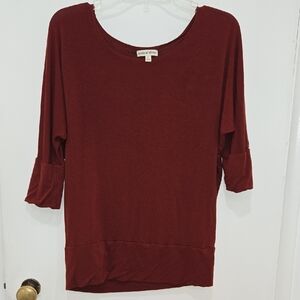 Zenana Outfitters Burgundy Long Sleeve Top